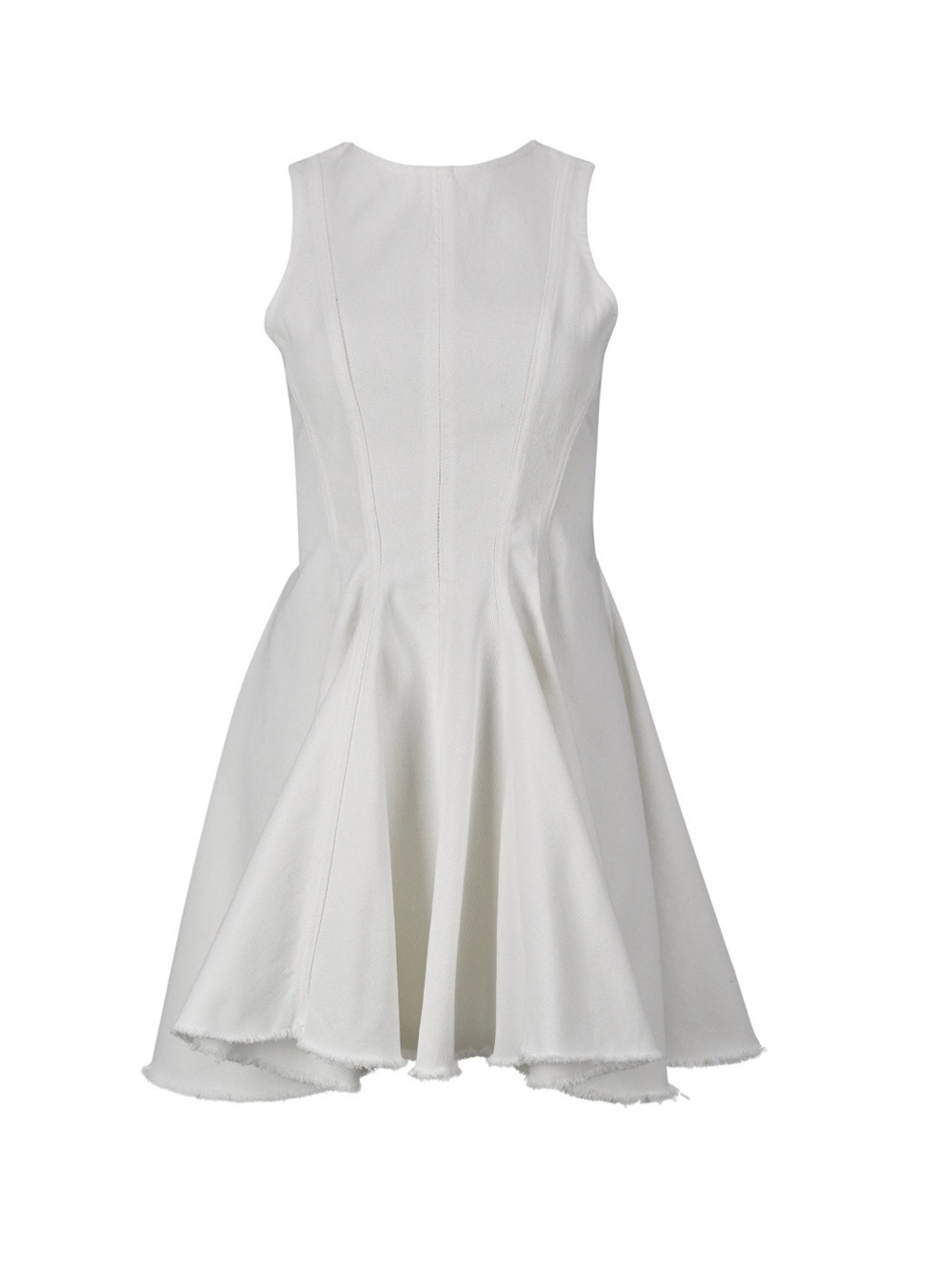 Elegant White Sleeveless Flared Dress
